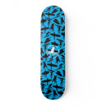 Surfer Collage design on blue background skateboards