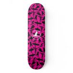 Surfer Collage design on hot pink background skateboards