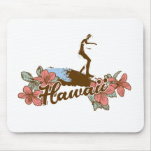 surfer girl beach hawaii surf hawaiian mouse pad