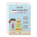 Surfer Girl Birthday Party Invitation