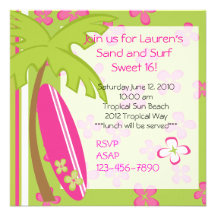 Surfer Girl Custom Invitation