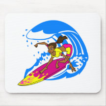 Surfer Girl Mouse Pads