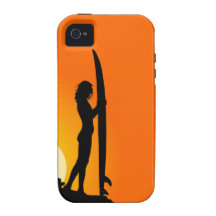 Surfer Girl Silhouette iPhone 4 Tough Case-Mate iPhone 4 Covers