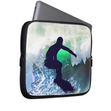 Surfer in a Big Crashing Wave Laptop Sleeve
