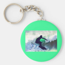Surfer in Big Wave Keychains