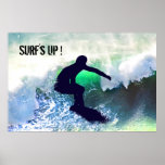 Surfer in Big Wave posters