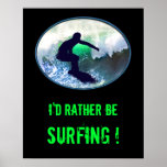 Surfer in Big Wave posters