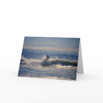Surfer in Huntington Beach, California, Greeting C Greeting Card