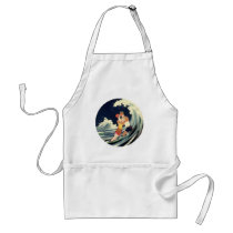 Surfer Lovers Kissing Vintage Illustration Apron