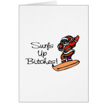 Surfer Santa Greeting Cards