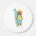 Surfer Sock Monkey Boy Fridge Magnet