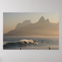 "Surfers at Arpoador, Rio de Janeiro" poster