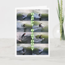 Surfers Collage Happy Birthday Greeting Card