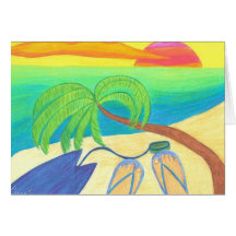 Surfer's Sunset BLANK Greeting Cards