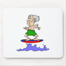 Surfin Grandpa Mouse Pads