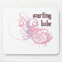 Surfing Babe Mouse Mats