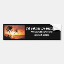 Surfing Bumper Sticker