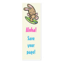 Surfing Bunny Skinny Bookmark business cards