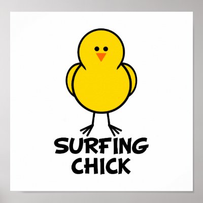 Surfing Chick Posters by chicktshirts8