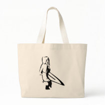 Surfing Girl Tote Bags