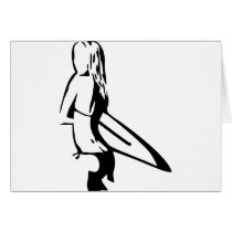 Surfing Girl Greeting Cards