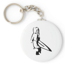 Surfing Girl Keychains