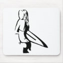 Surfing Girl mousepads