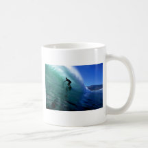 Surfing green wave mug