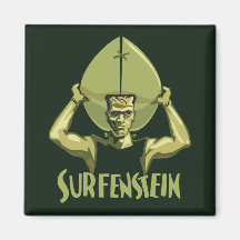 Surfing Halloween Frankenstein Magnets