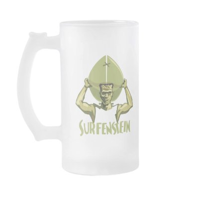 Surfing Halloween Frankenstein Coffee Mug by AHalloweenTrail