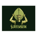 Surfing Halloween Frankenstein Postcards