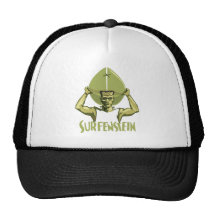 Surfing Halloween Frankenstein Trucker Hats