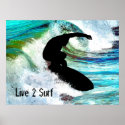 Surfing in Curling Wave posters
