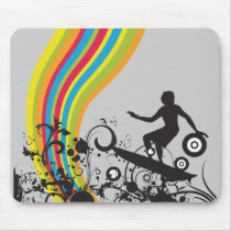 surfing into rainbows mousepads
