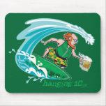 Surfing Irish Leprechaun mousepads