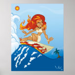 Surfing Pele Poster posters