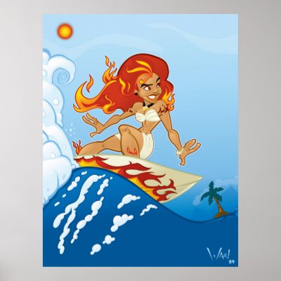 Surfing Pele Poster by paperdragon