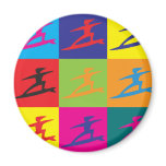 Surfing Pop Art magnets
