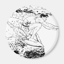 SURFING REFRIGERATOR MAGNET