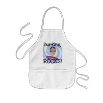 Surfing Rocks African American Girl Tshirts Apron