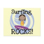 Surfing Rocks African American Girl Tshirts Post Cards