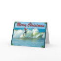 Surfing Santa Christmas Card 