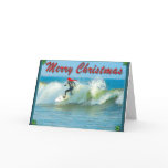 Surfing Santa Christmas Card 