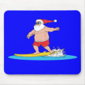 Surfing Santa mousepads