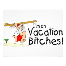 Surfing Santa On Vacation Personalized Invites