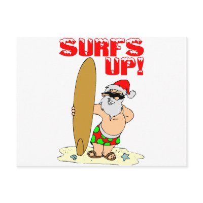 Surfing Santa Postcards by TeeZazzle