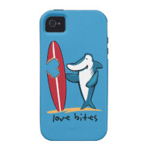 Surfing Shark Valentine Case-Mate iPhone 4 Covers