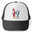 Surfing Shark Valentine hats