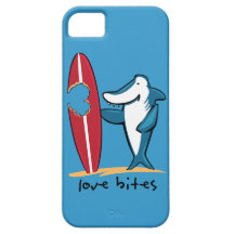 Surfing Shark Valentine iPhone 5 Case