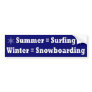 Surfing & Snowboarding Equation bumper sticker